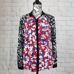 Peter pilotto sz xs long sleeve floral print top